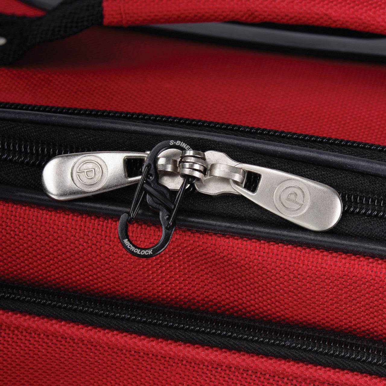 S-Biner® MicroLock® Stainless Steel, on suitcase