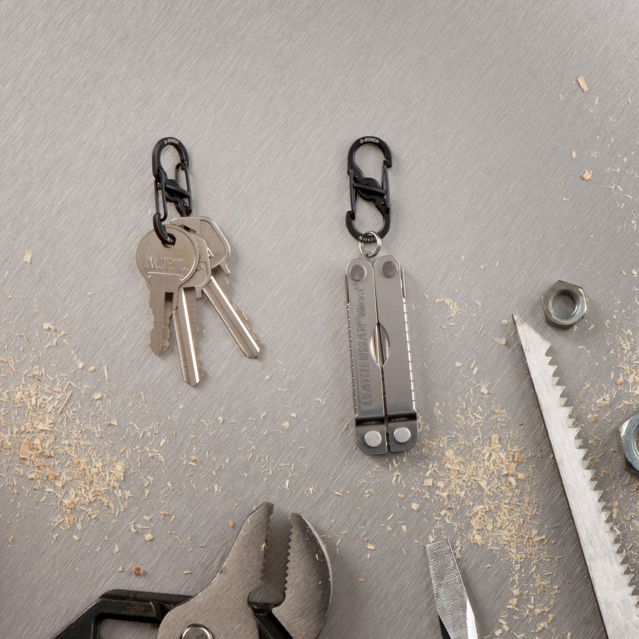 S-Biner® MicroLock® Stainless Steel, with small tools