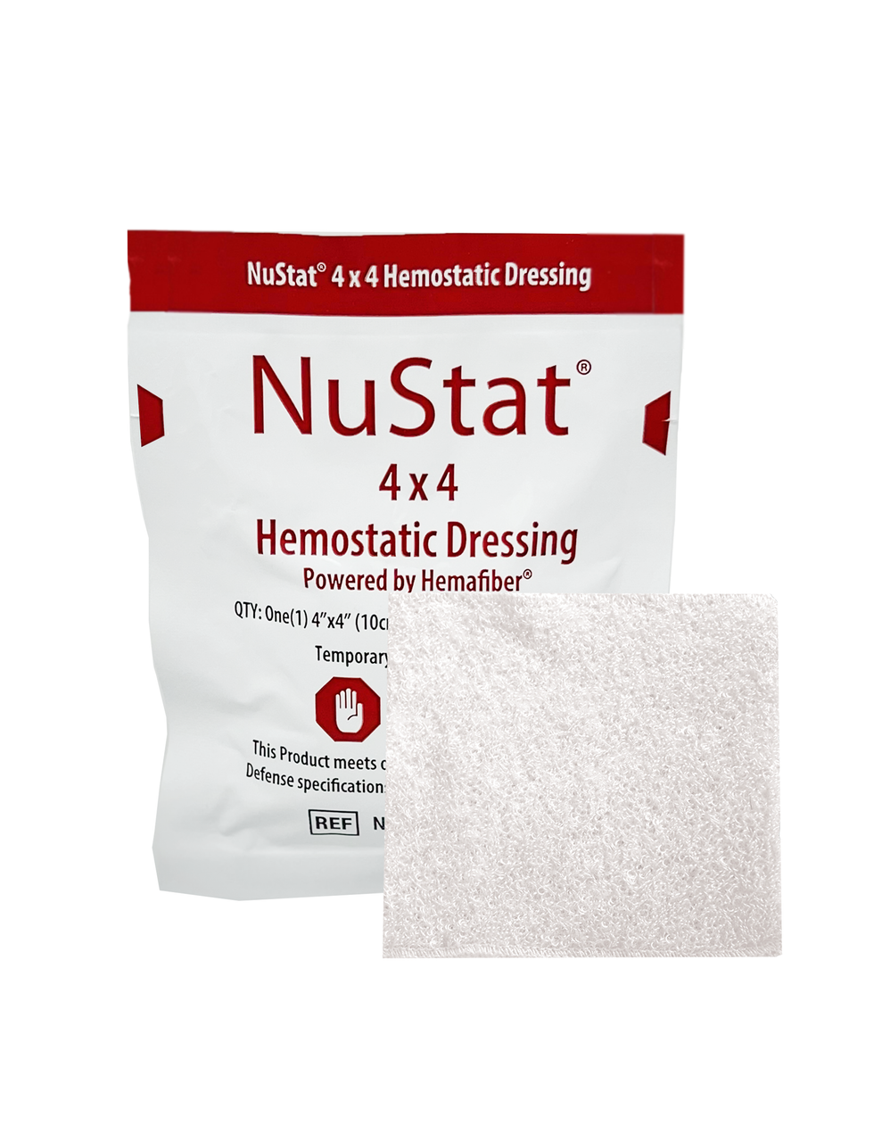 NuStat 4x4 Hemostatic Dressing, Single