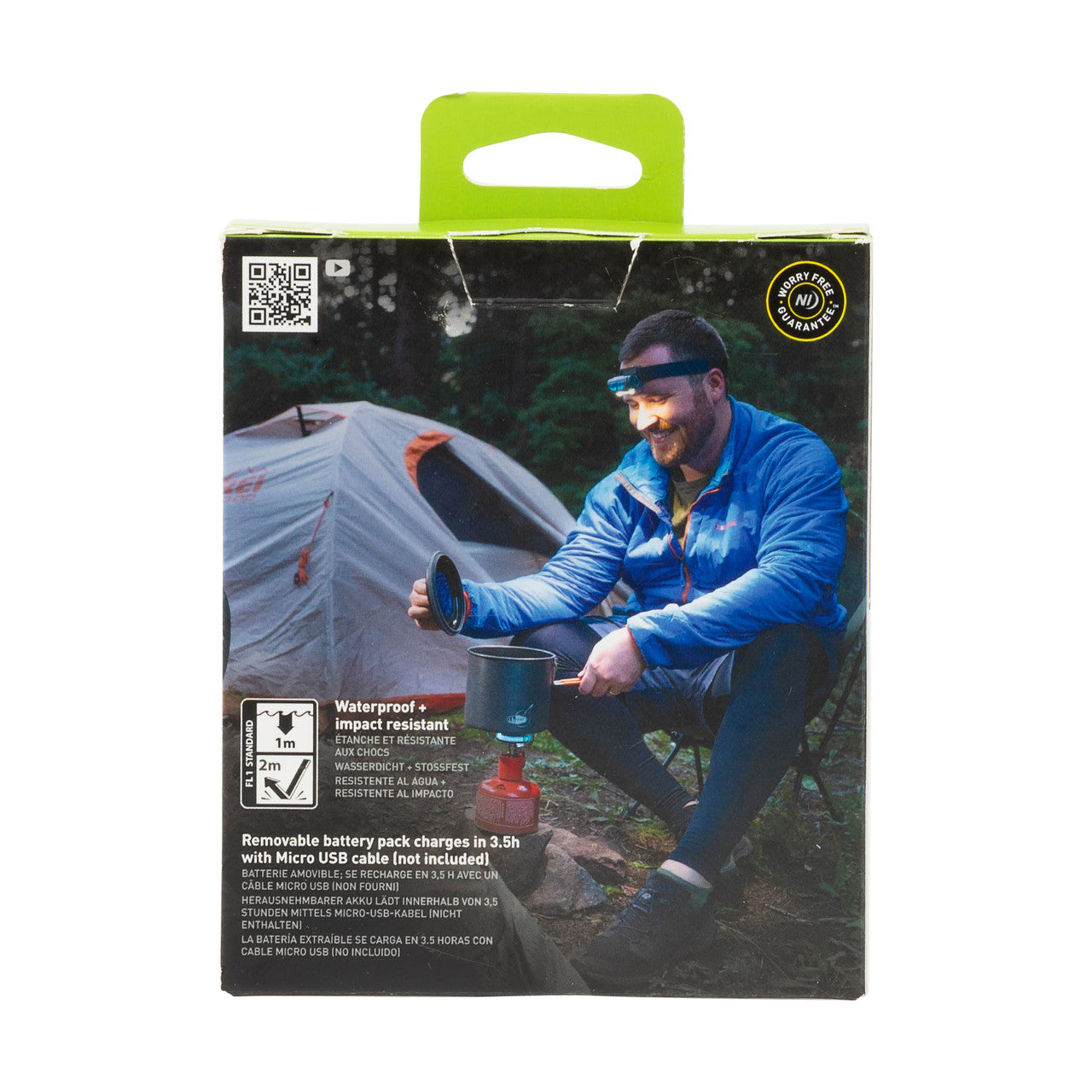 Radiant® RH2™ PowerSwitch™ Rechargeable Headlamp, back packaged