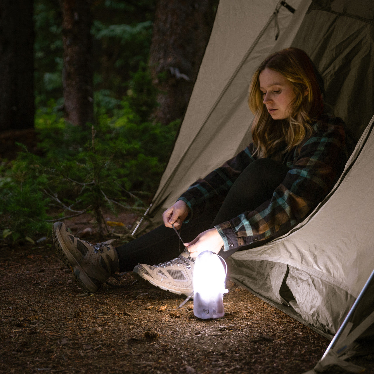 Radiant® RL3™ PowerSwitch™ Rechargeable Lantern, in use while camping
