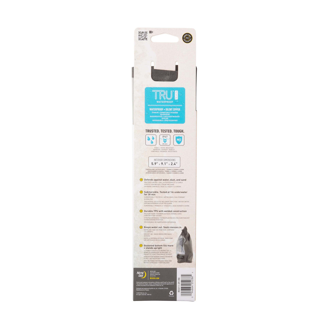 RunOff® Waterproof 3-1-1 Pouch, back packaged