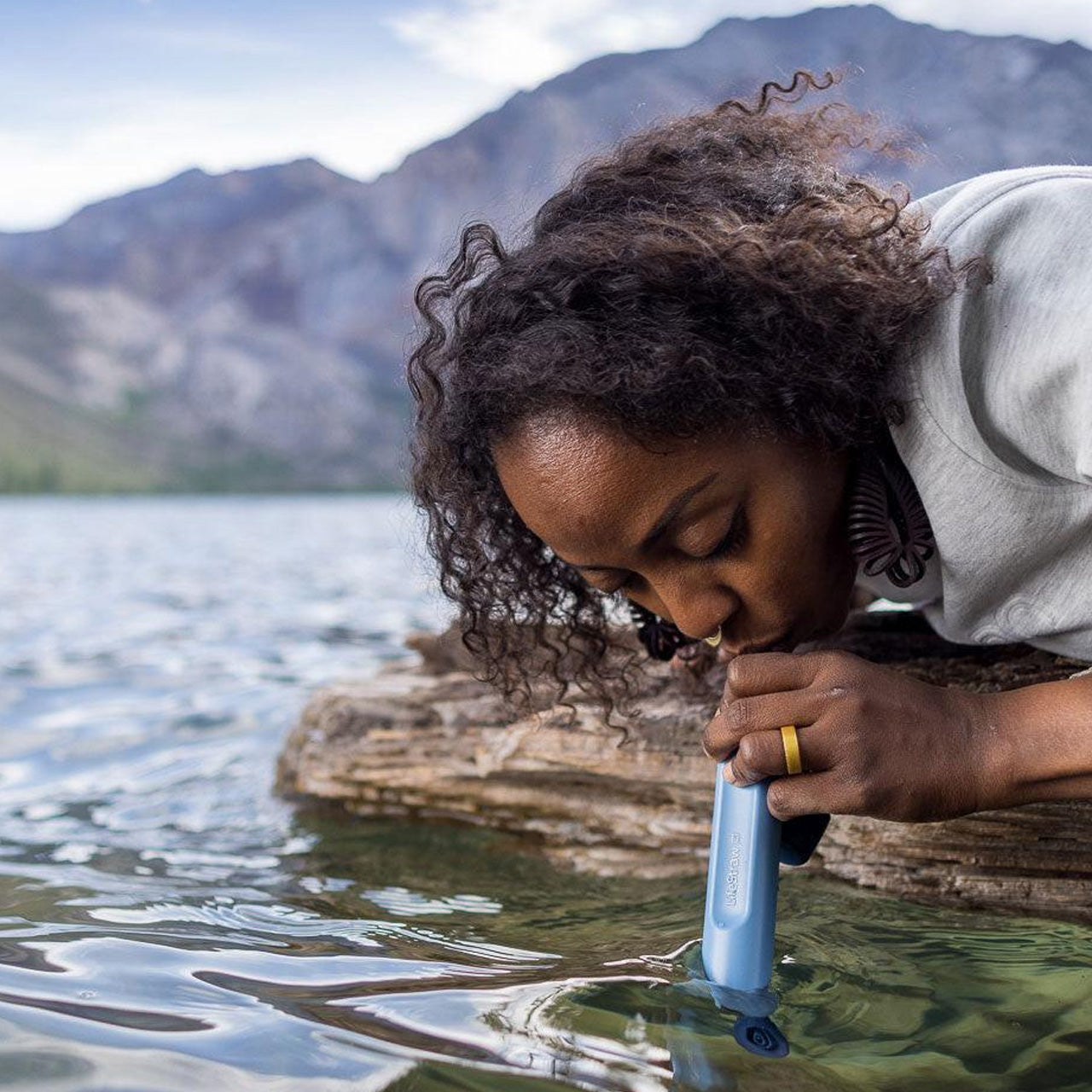 LifeStraw Peak Series Water Filter Straw, Mountain Blue