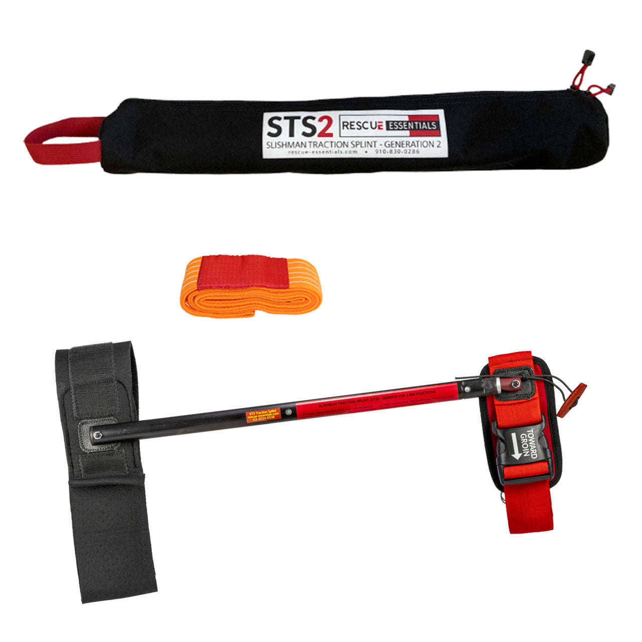 Slishman Traction Splint with case and pressure wrap