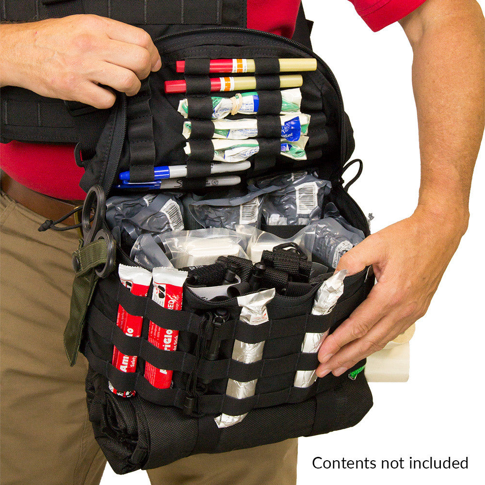 TACOPS™ Tactical EMS (TEMS) Bag fully loaded open with supplies