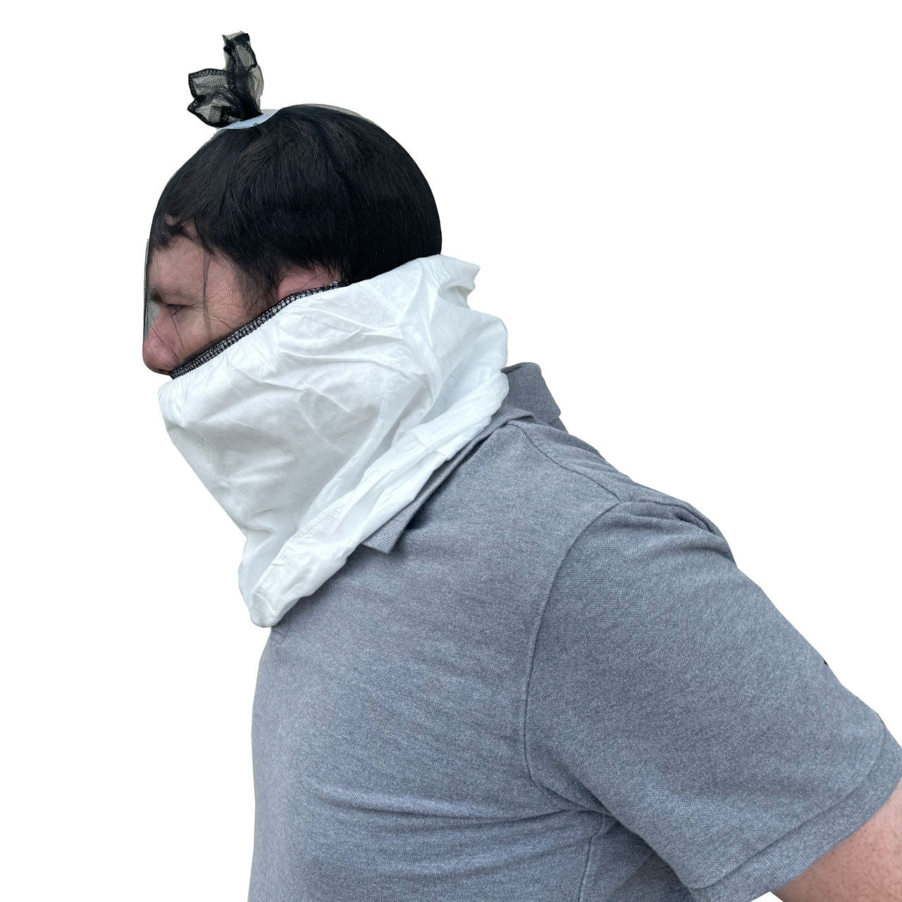 Rescue Essentials TranZport Hood, being worn