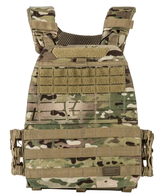 Tactical TacTec Plate Carrier -Camo, Front view