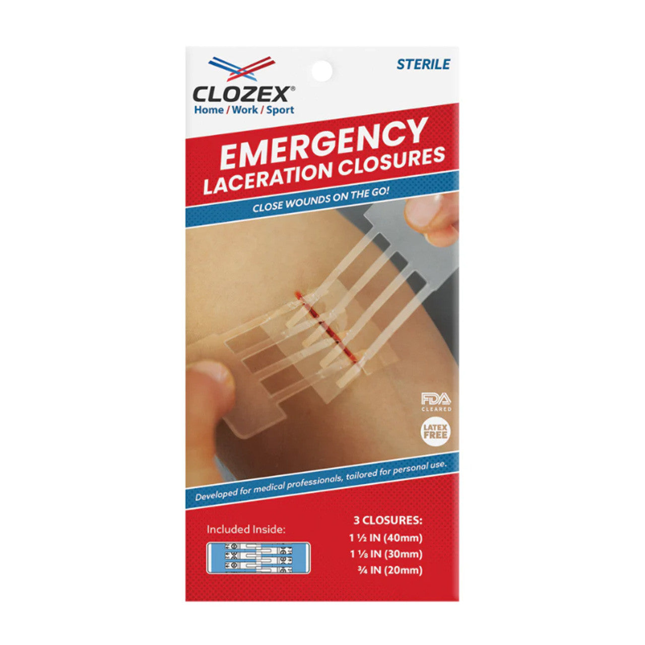 Emergency Laceration Closures, Variety 3 Pack (20/30/40mm or 20/40/50mm)