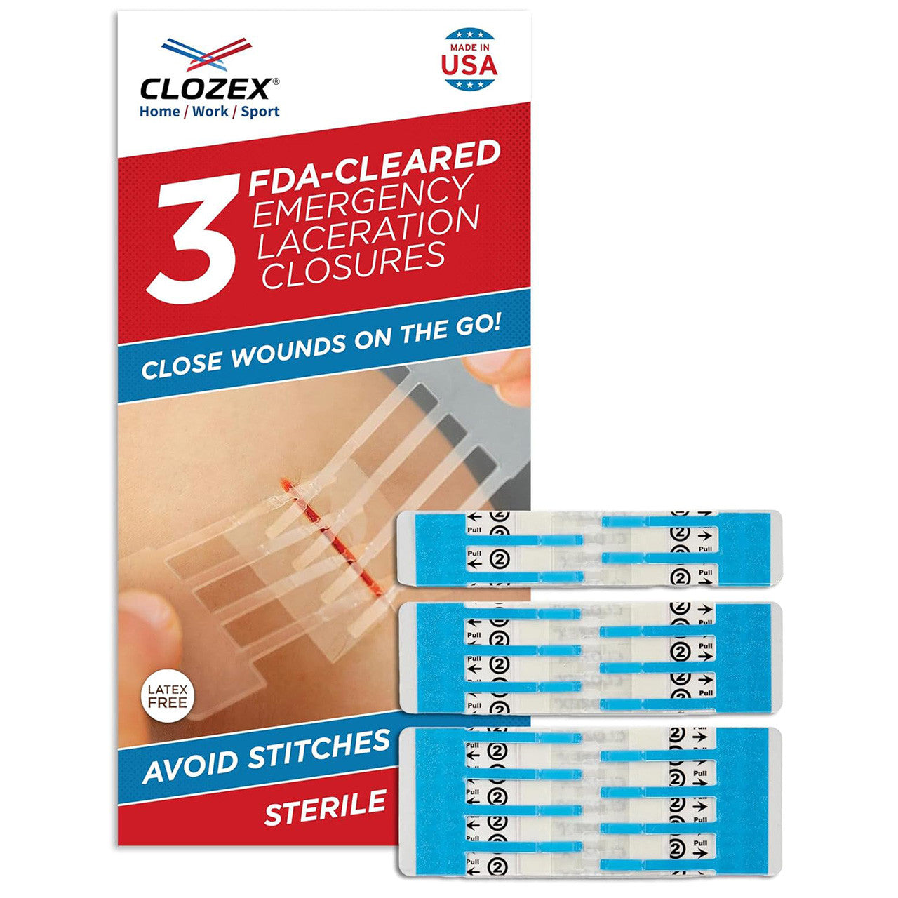 Emergency Laceration Closures, Variety 3 Pack (20/30/40mm or 20/40