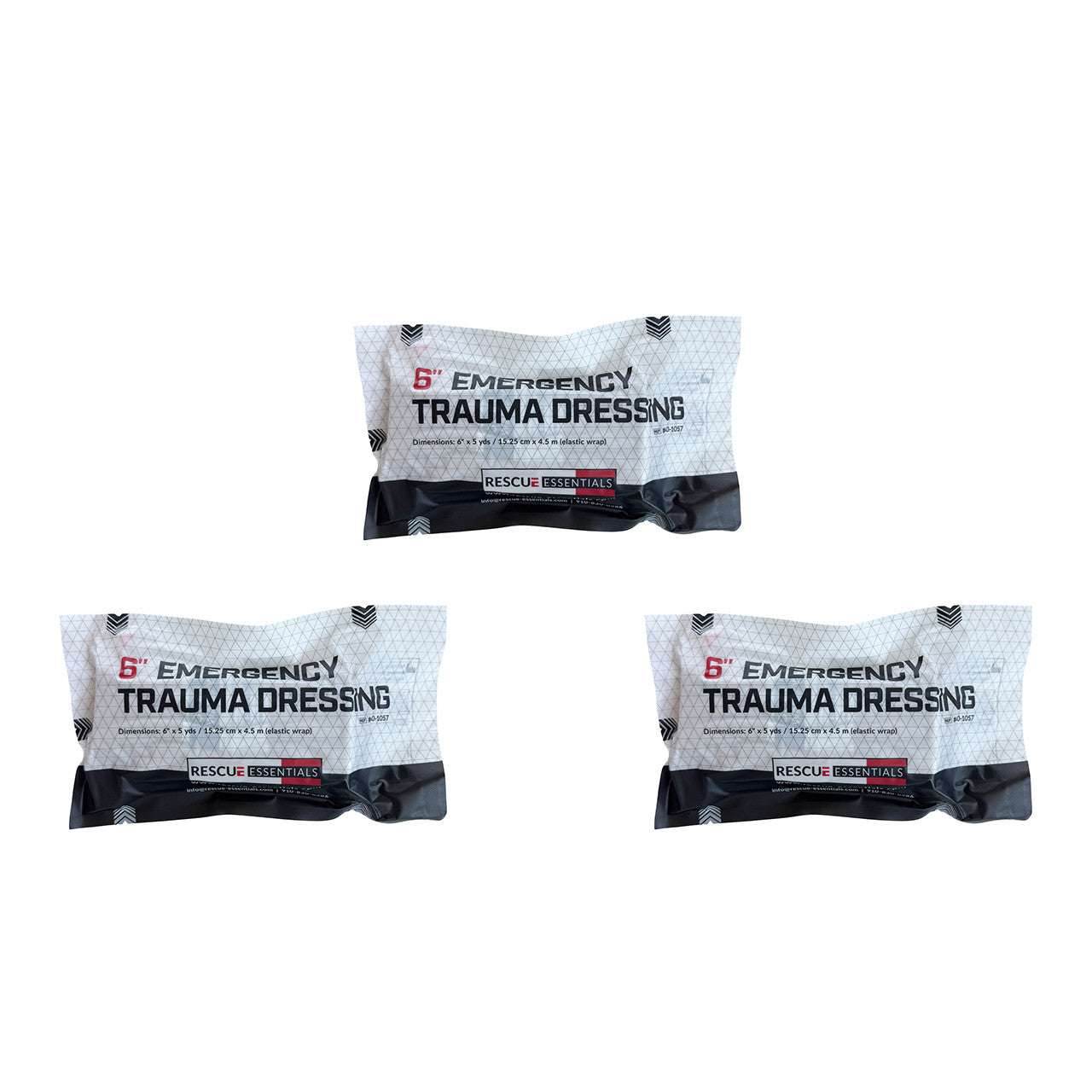 6" Rescue Essentials Emergency Trauma Dressing - 3 Pack