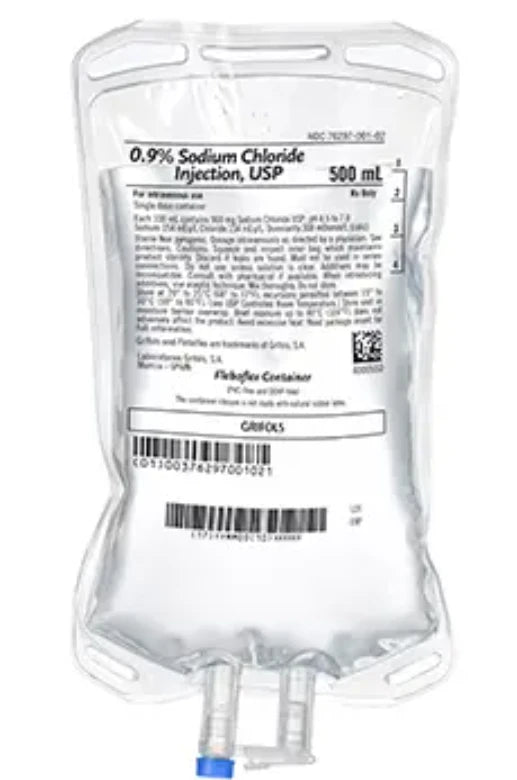 0.9% Normal Saline, 500 mL Bag