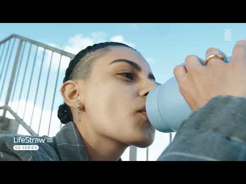 Load video: LifeStraw Go Series Stainless Steel Water Bottle, 24 oz