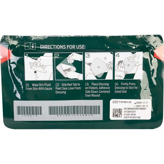 NAR HyFin® Chest Seal, back of packaging