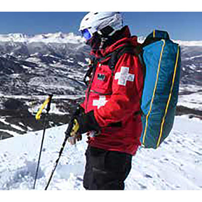 EVAC-U-SPLINT® Vacuum Mattress, in use, ski patroller