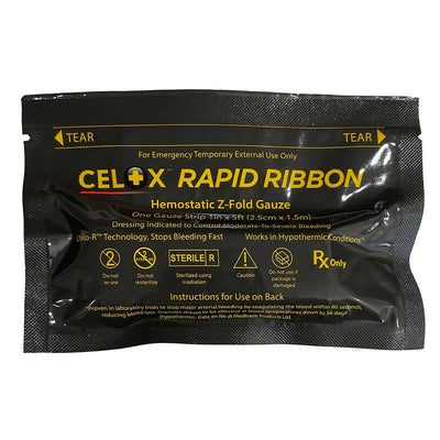 Celox Rapid Ribbon by Celox z-fold, front of package