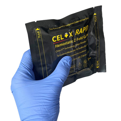 Celox Rapid Gauze, in hand