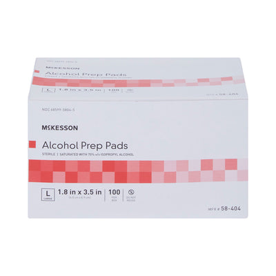 Large Alcohol Prep Pads, Box of 100