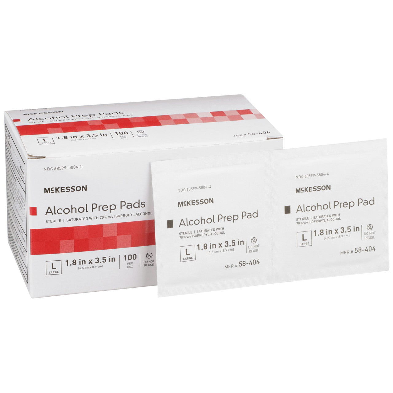 Large Alcohol Prep Pads, Box of 100