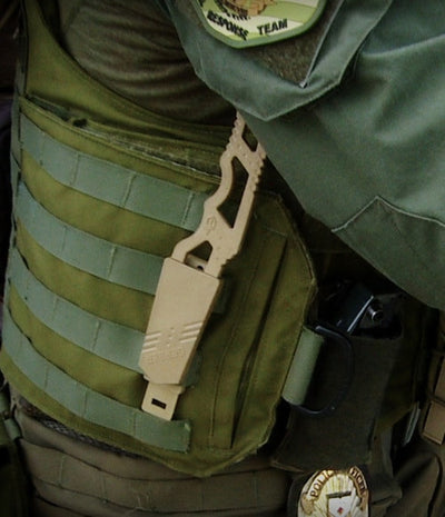 Gerber Crisis Hook Knife, on vest