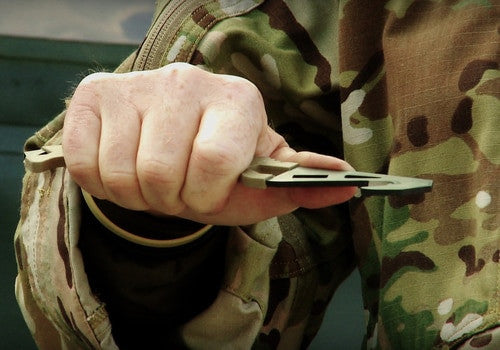 Gerber Crisis Hook Knife, in hand