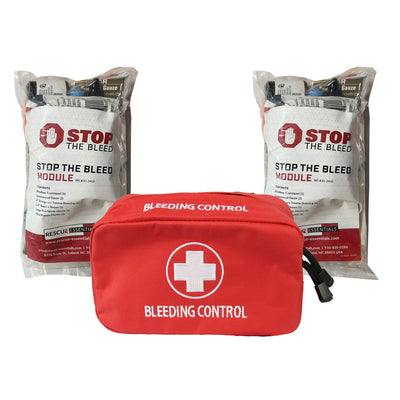 Stop The Bleed - Dual Treatment Kit with two modules that go in red bleeding control bag.