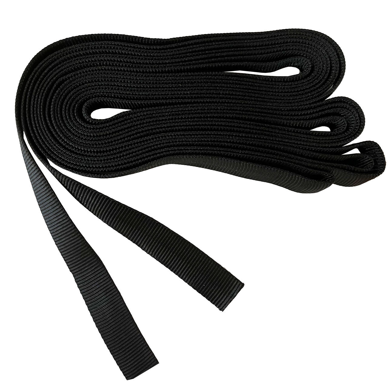 Black Tubular Nylon Webbing, folded