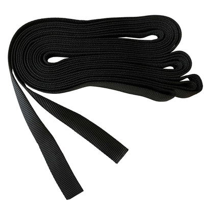 Black Tubular Nylon Webbing, folded