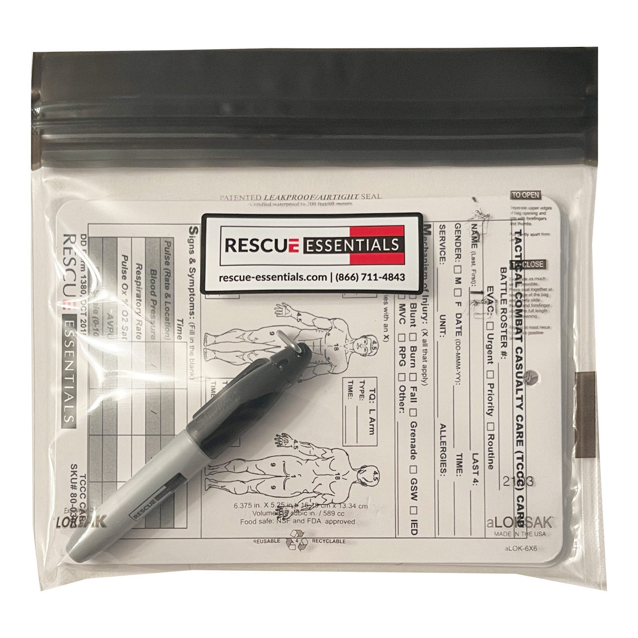 Combat Casualty Card-8 Pack w/ Sharpie Marker, in packaging 