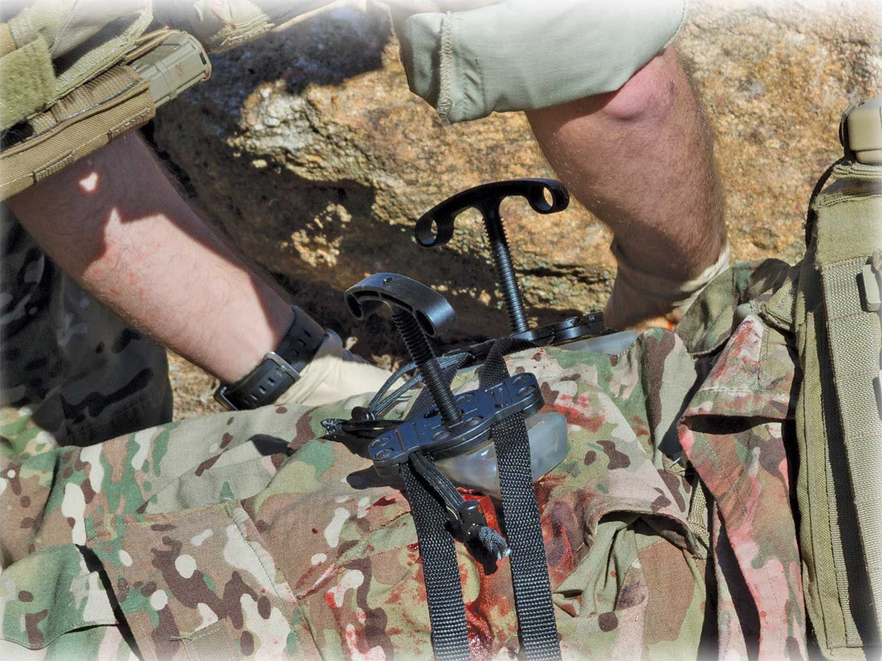 Junctional Emergency Treatment Tool, In use