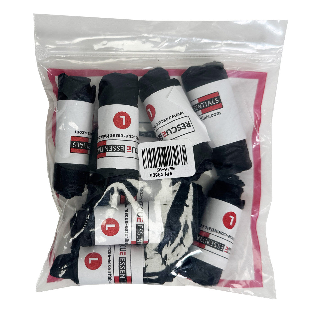 Ten Rolled Pairs Black Tactical Nitrile Gloves