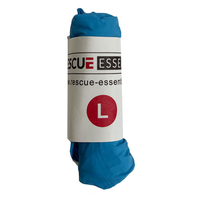 Rolled Pair of Blue Nitrile Gloves, size large