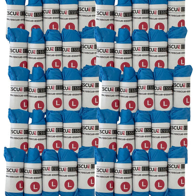 Rolled Pairs Blue Nitrile Gloves, 50 Pack