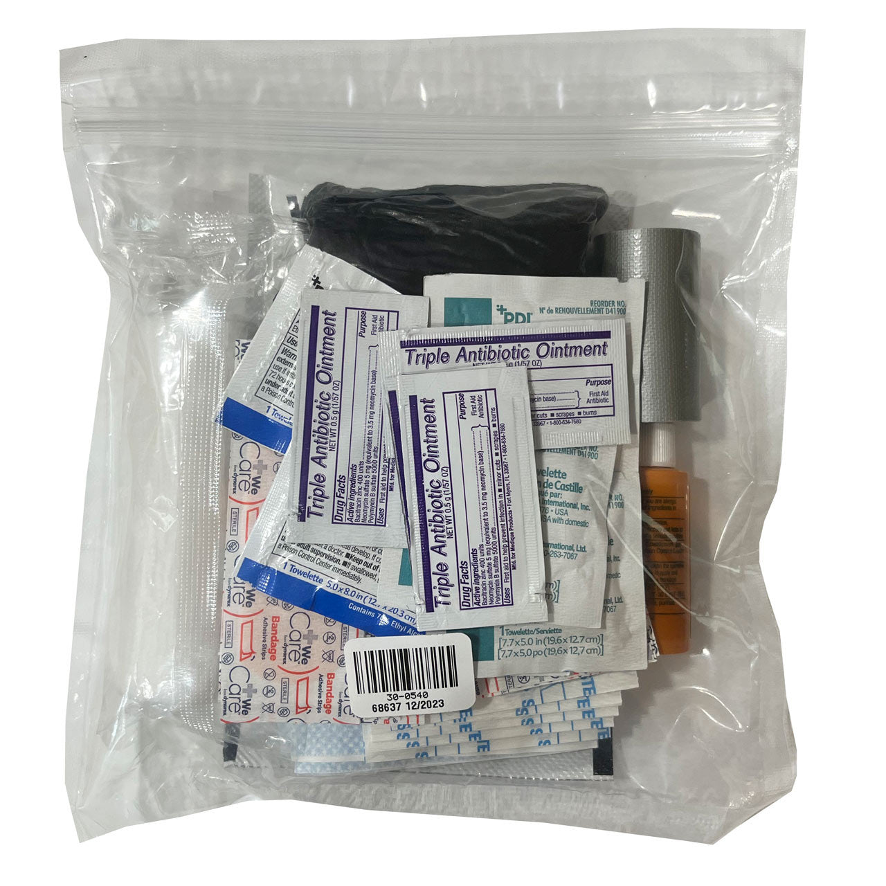 Minor First Aid Kit, in packaging (back)