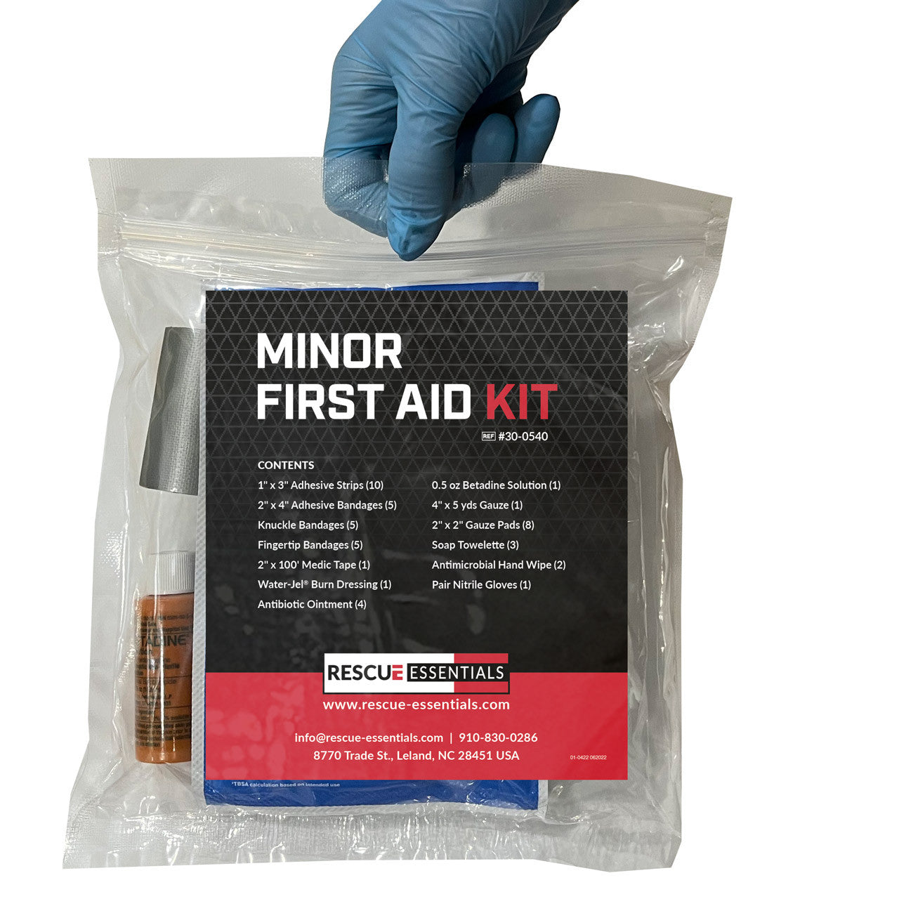 Minor First Aid Kit, in packaging (front)