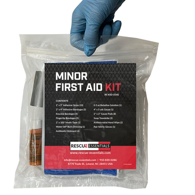 Minor First Aid Kit, in packaging (front)