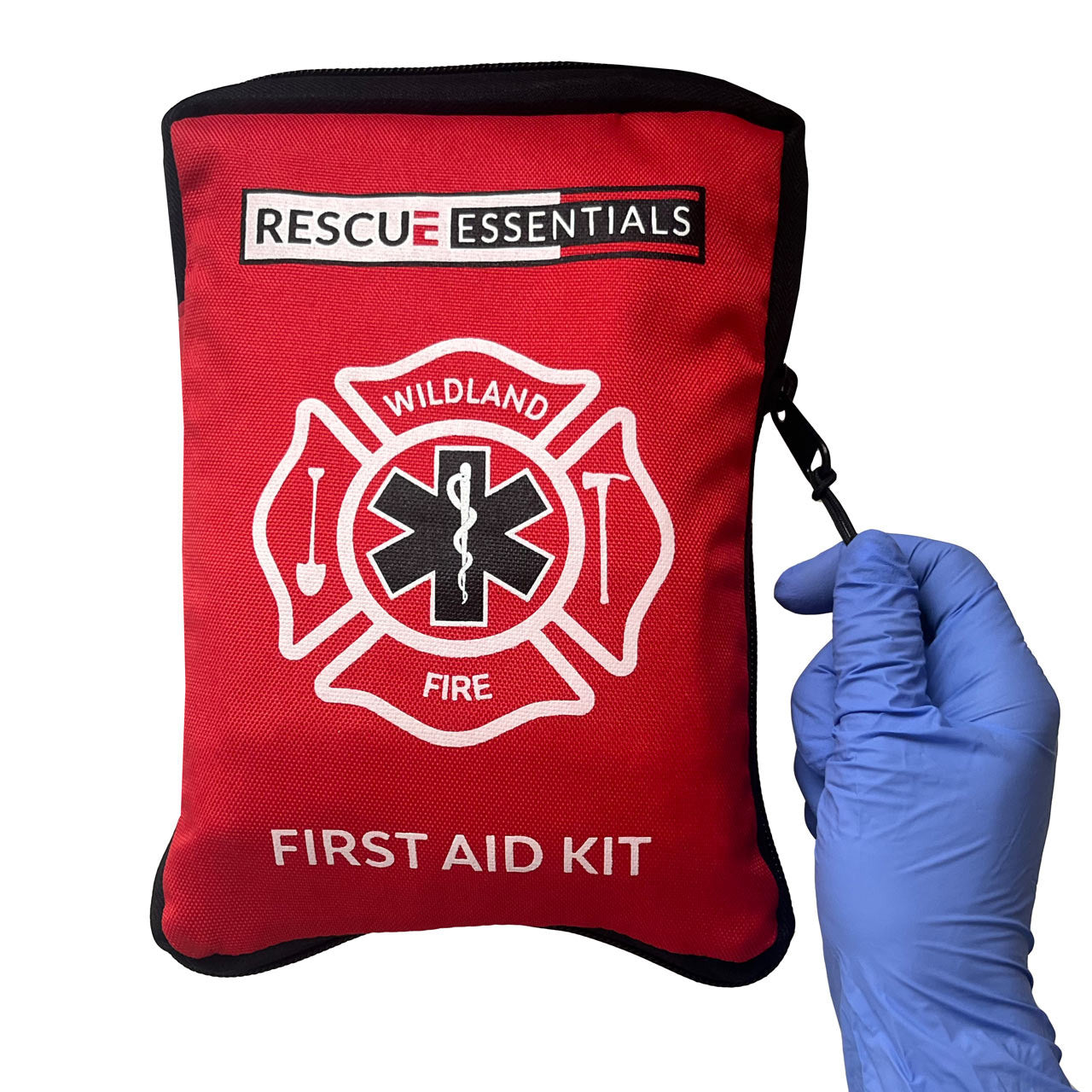 Wildland Fire Personal First Aid Kit- Front being unzipped 