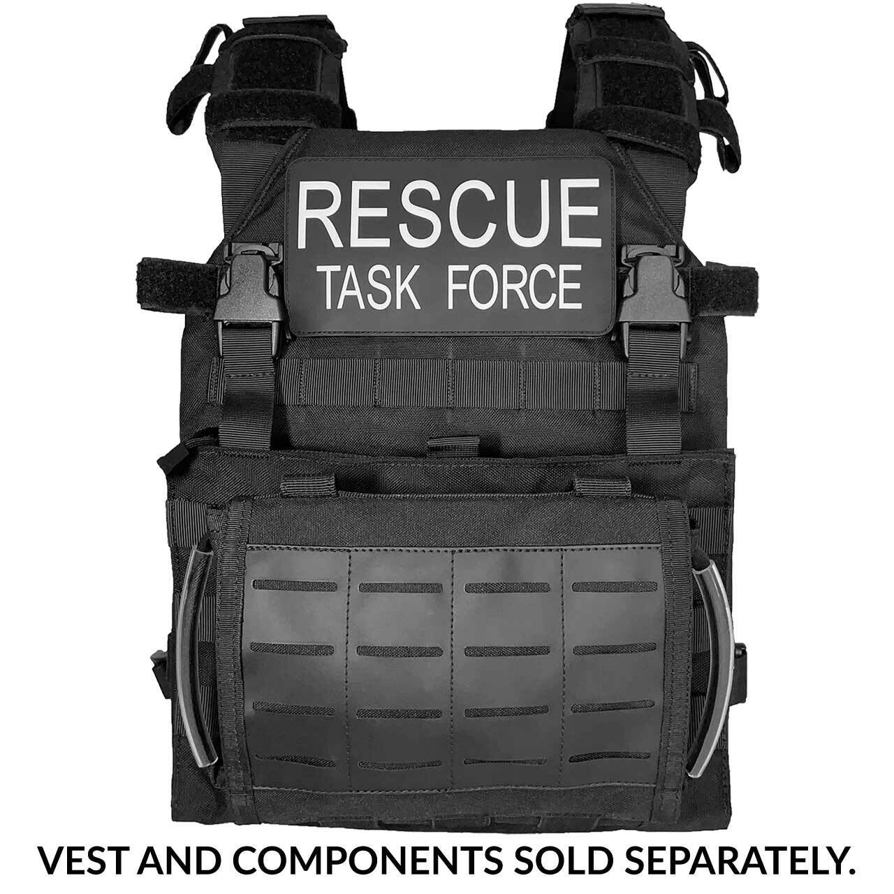 Rescue Essentials FLAT IFAK, kit packed and MOLLE mounted on a Rescue Task Force (RTF) vest