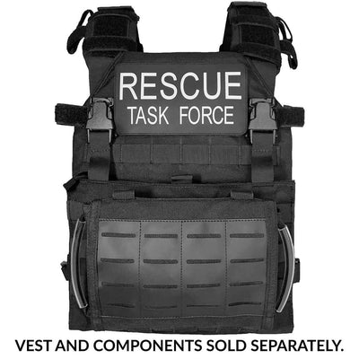 Rescue Essentials FLAT IFAK, kit packed and MOLLE mounted on a Rescue Task Force (RTF) vest