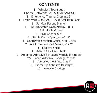 Rescue Essentials FLAT IFAK, contents list