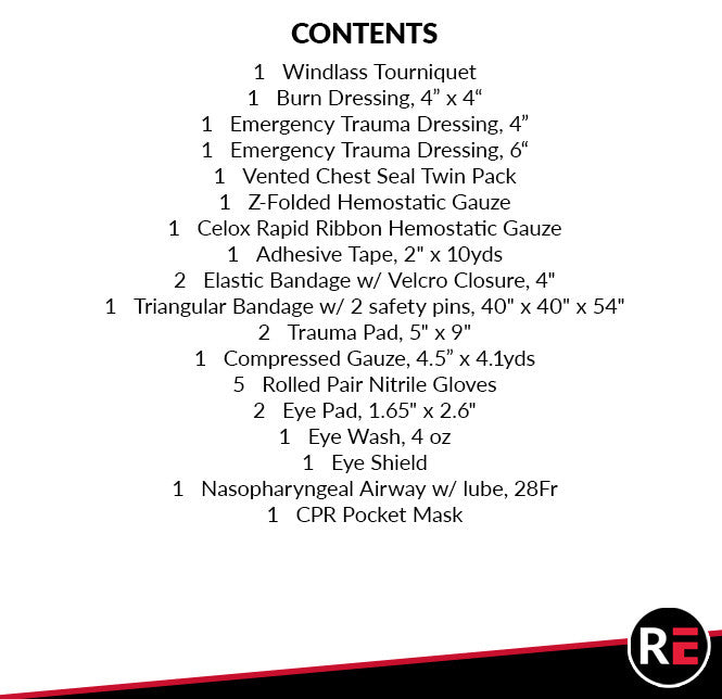Advanced Outdoor Range Medical Kit, contents part 1