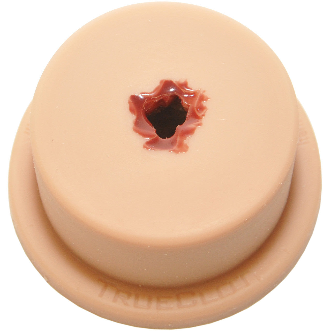 Light  Tone Luna TrueClot Basic Packing Trainer (BPT) wound simulator trainer showing artificial gun shot wound, top view