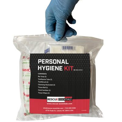 Basic Personal Hygiene Kit, front in hand