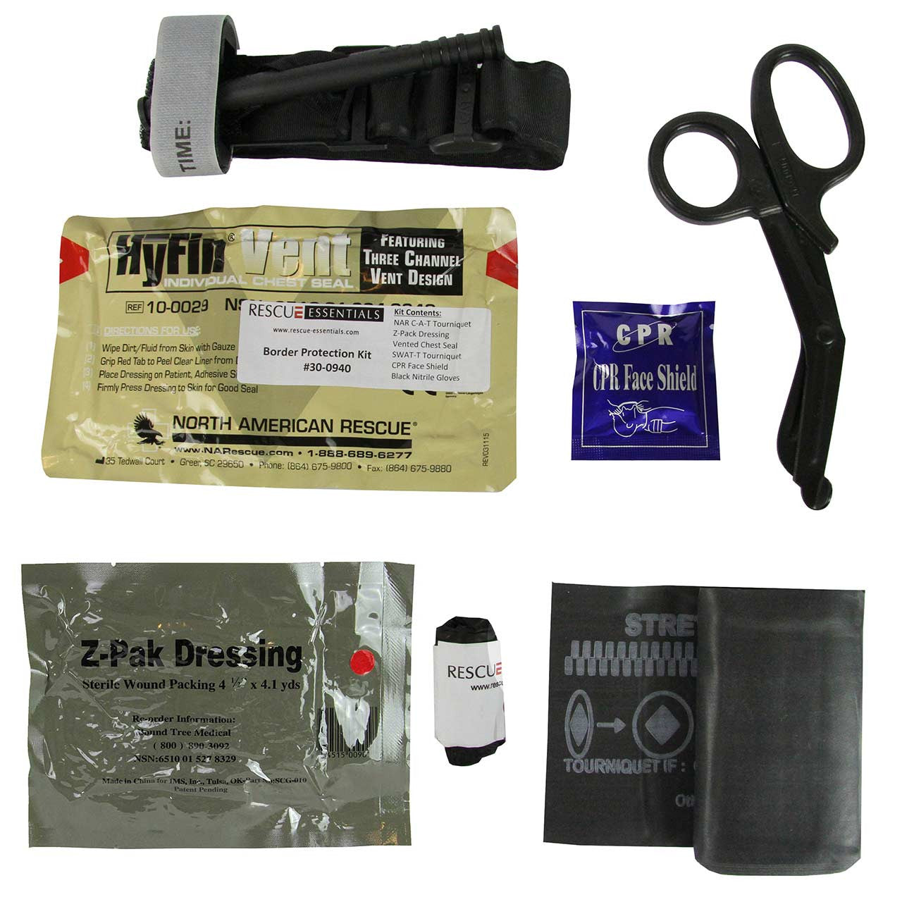 Response Kit, all contents laid out