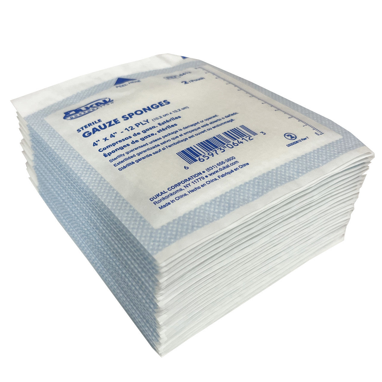 Sterile Gauze 4" x 4" Sponges, stacked
