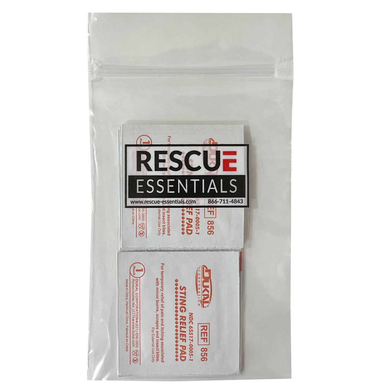 Sting Relief Wipes, front of packaging 