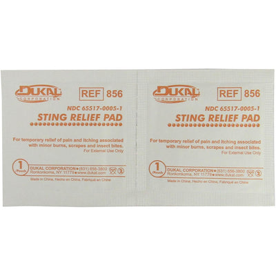Sting Relief Wipes, front of unit