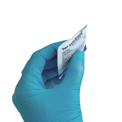 Sani Hands Antimicrobial Hand Wipe in hand