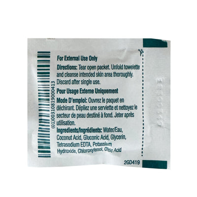Castille Soap Towelettes, back