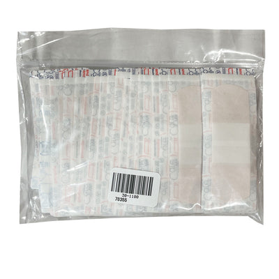 Assorted Adhesive Bandages, back of packaging 