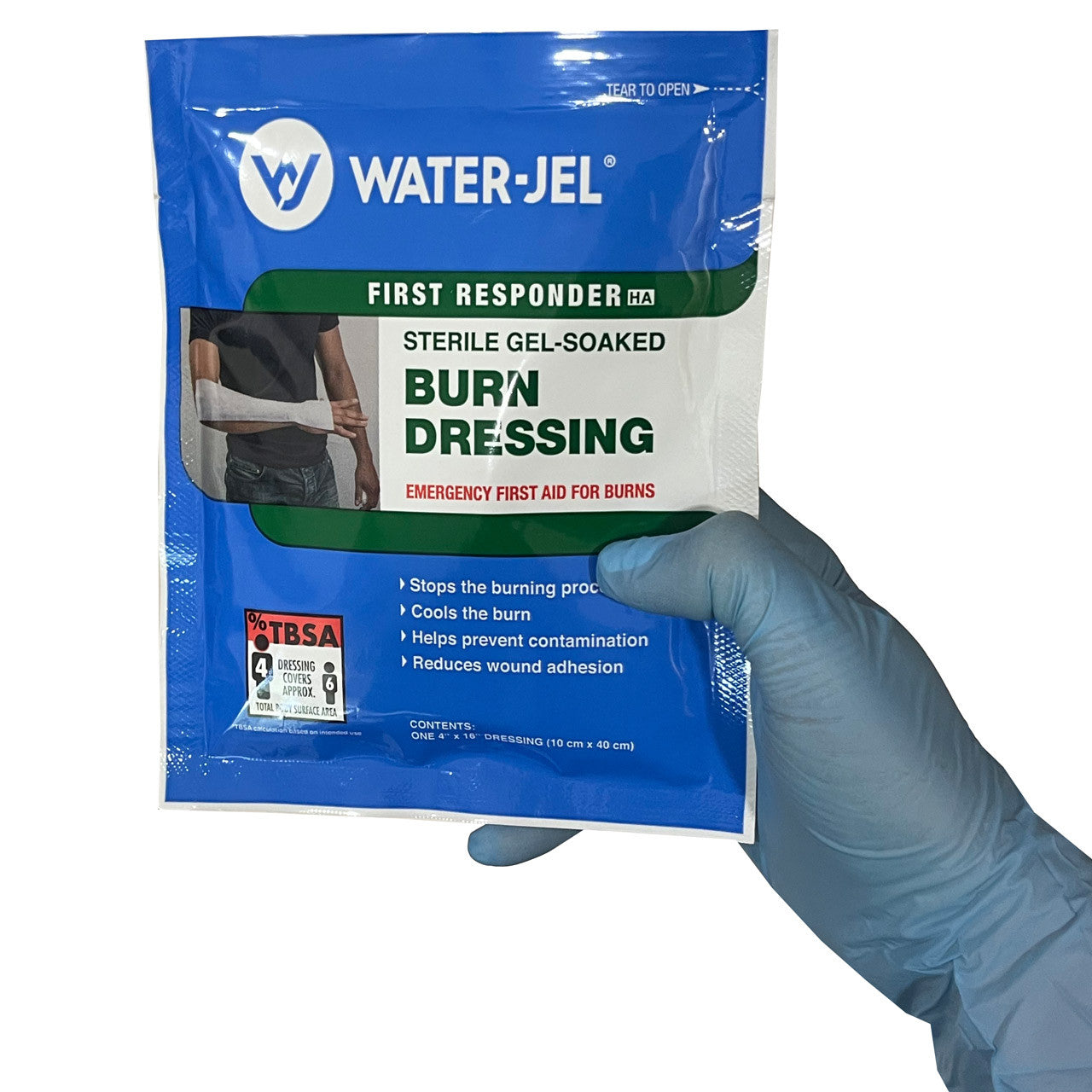 Water-Jel dressing in hand